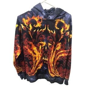 Fire Flame Hoodie Laidipas Mens Small